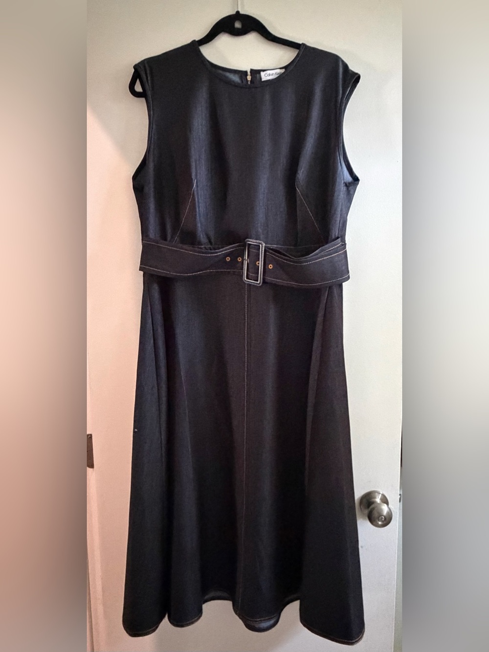 Calvin Klein Denim Midi sleeveless dress